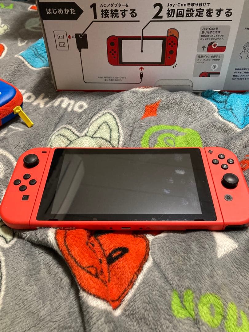 H*a様 Switch本体 マリオレッド×ブルー 付属品全てあり