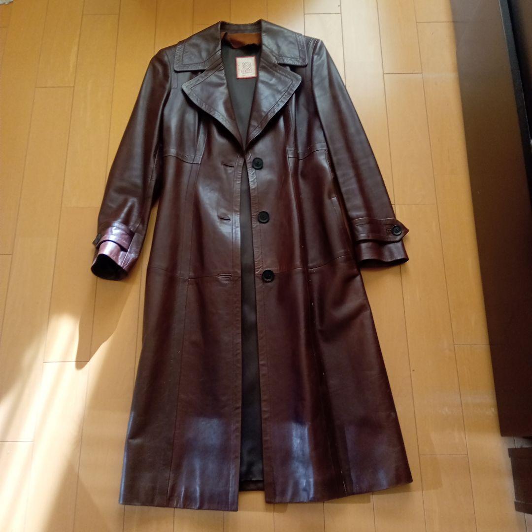 LOEWE ロエベ ブラウン レザーコート