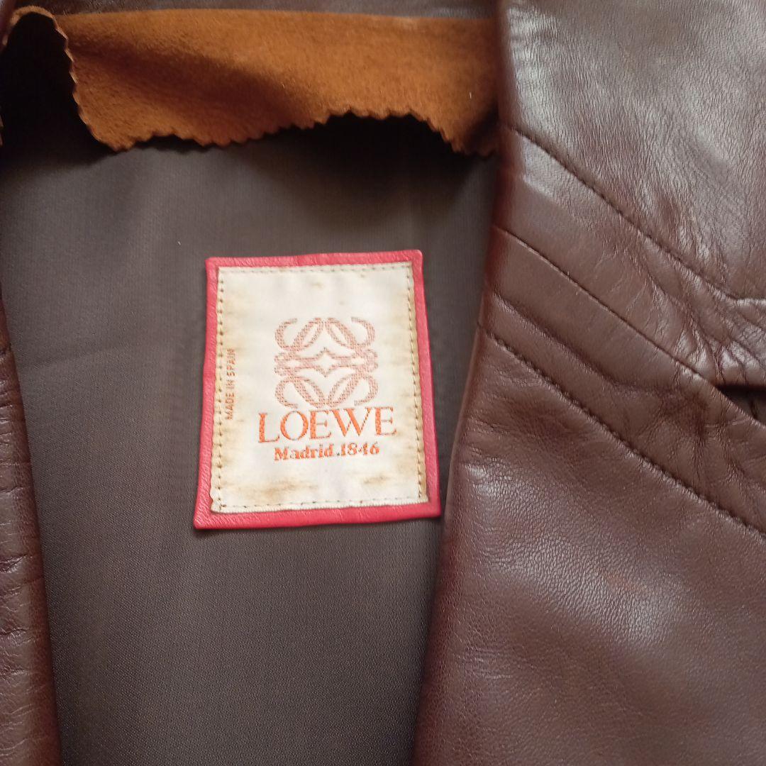 LOEWE ロエベ ブラウン レザーコート