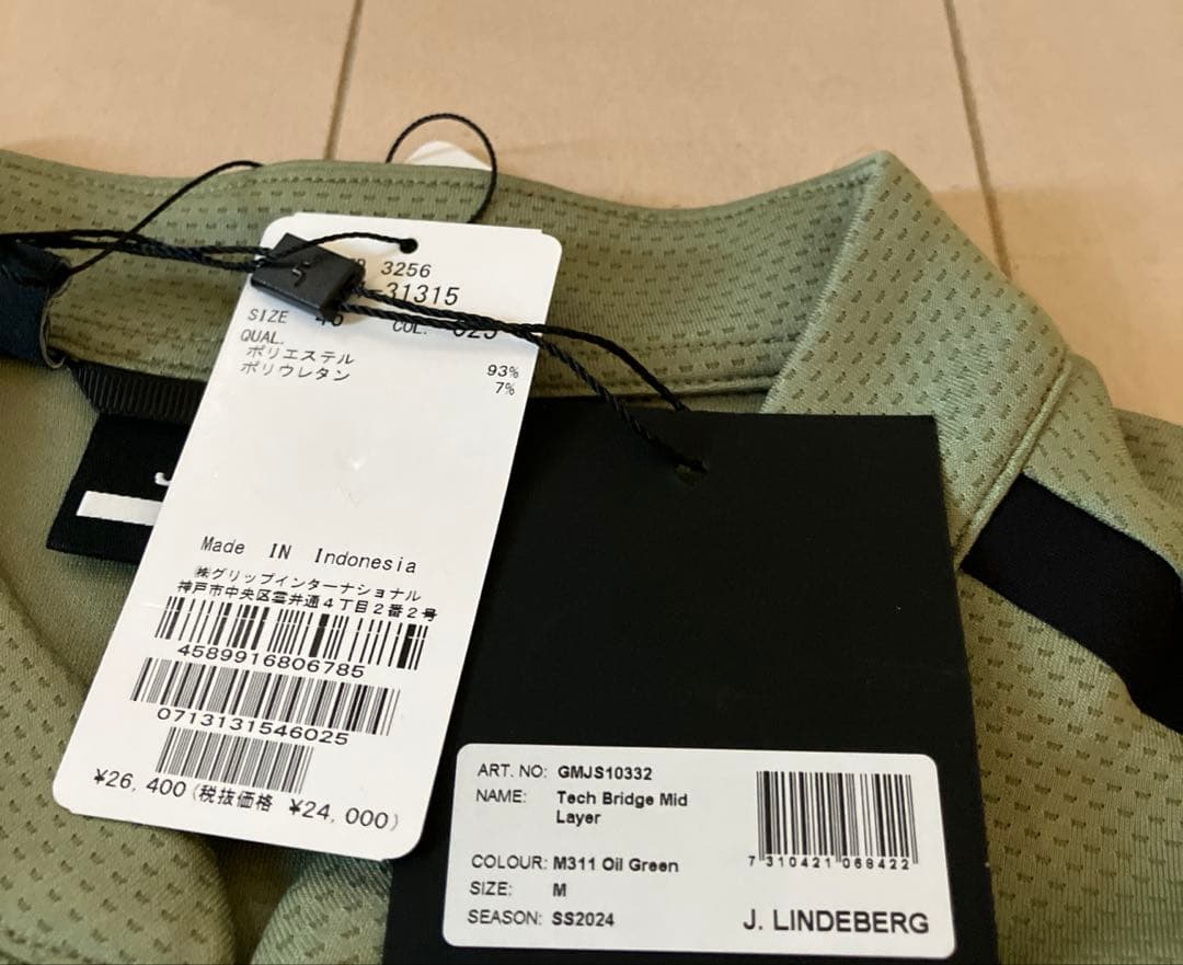 【新品】J.RINDEBERG／長袖／Ｍ(46)サイズ