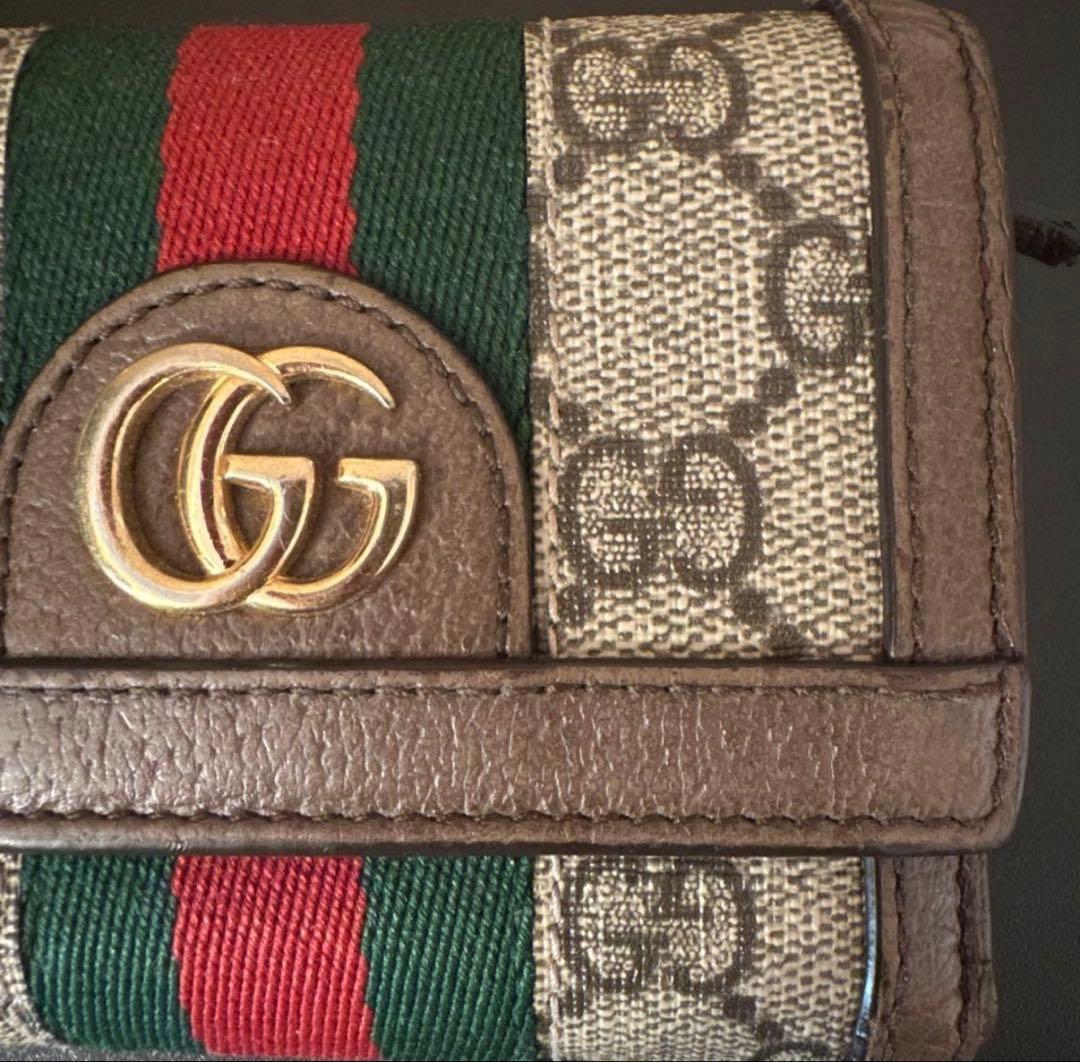 .*.様 オークショングッチGGキャンバス 折り財布 オフィディア シェリーライ