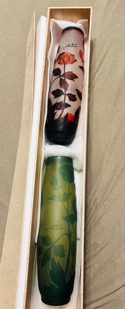 年代物⭐︎30cm！！エミールガレガラス花瓶 2個セット