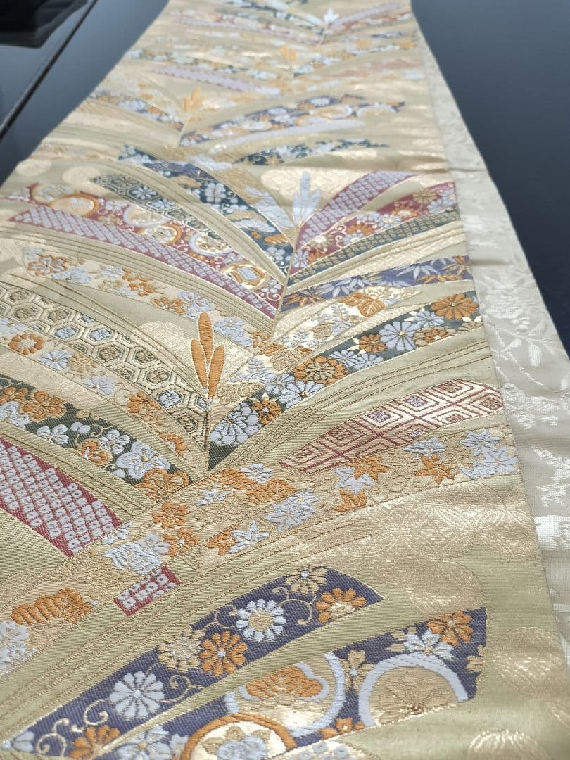 A902逸品‼️全通帯‼️泥金‼️テーブルランナー2m8cm