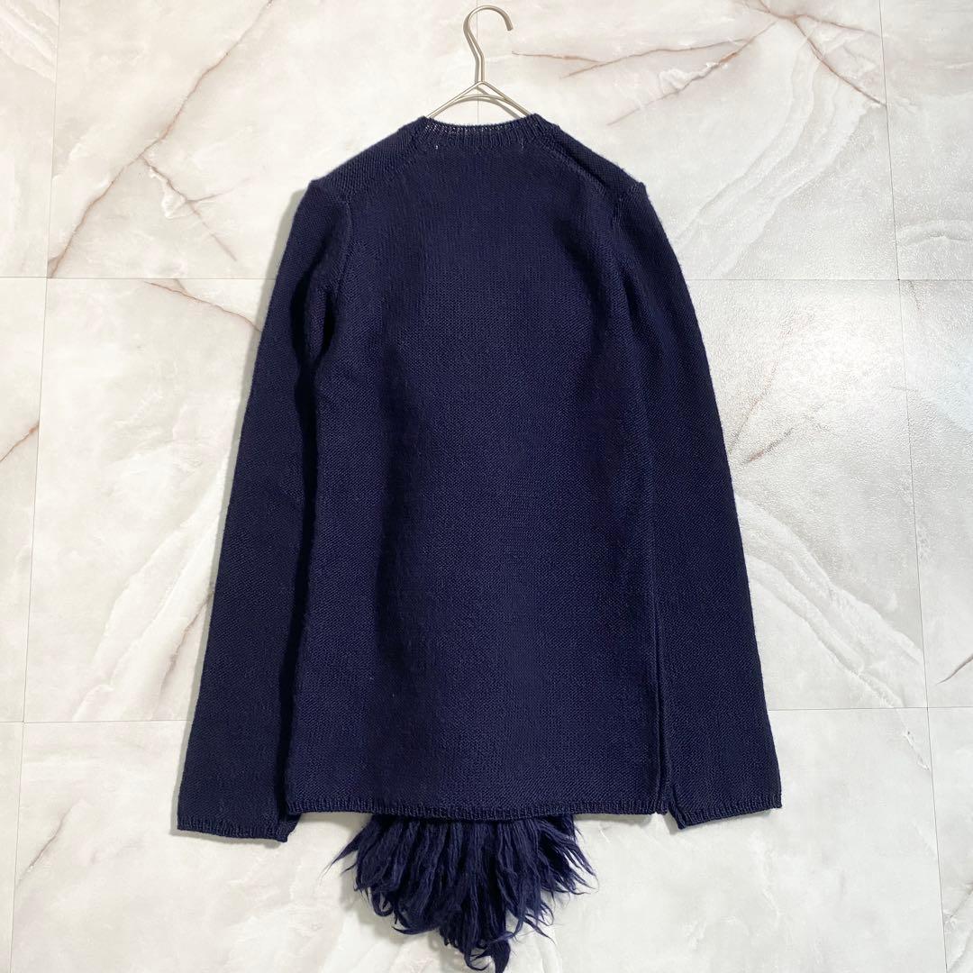 A17609 美品 コムデギャルソン 14AW ケーブルドッキングニット 紺 S