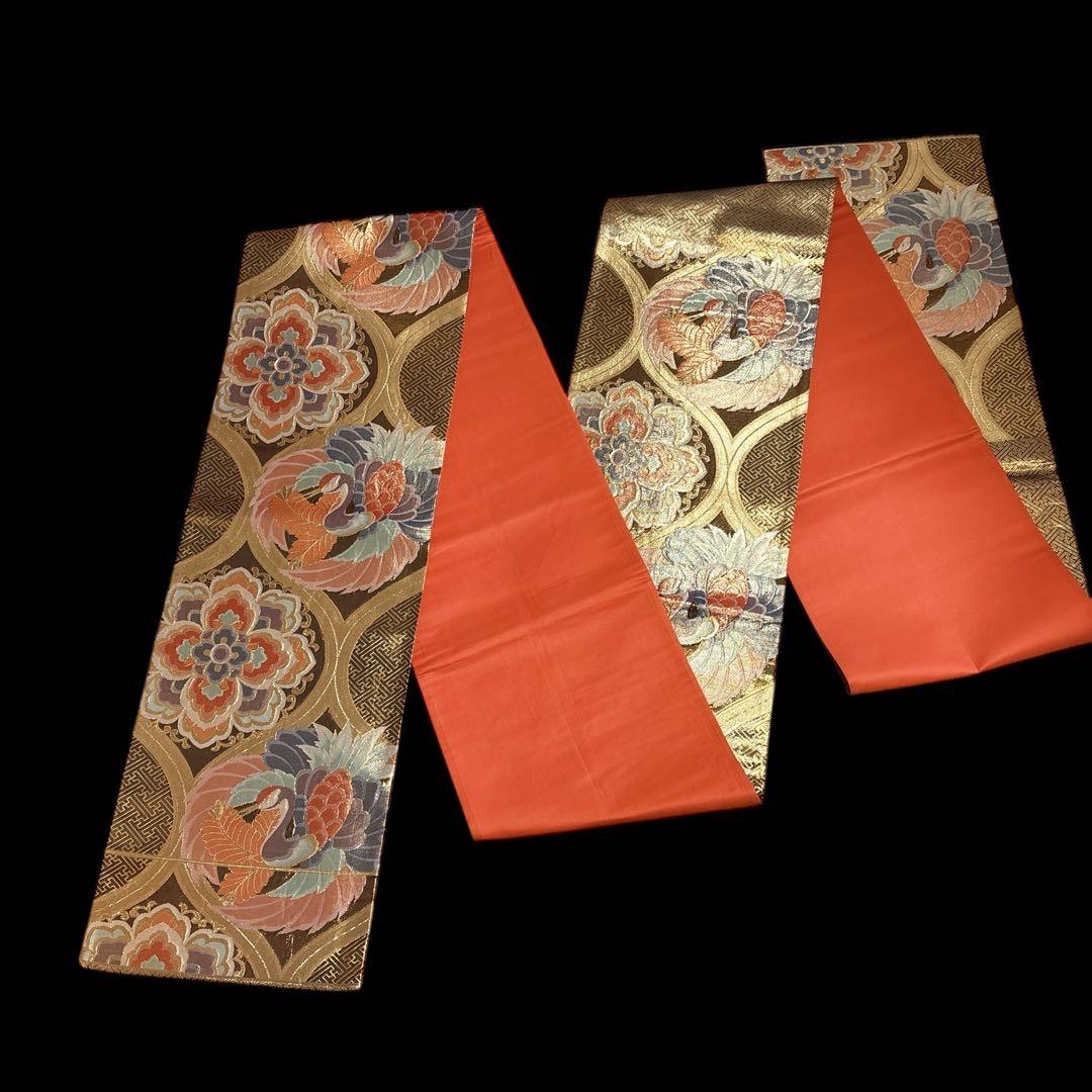 (う58) 煌紫モダン ✦ 洗練幾何学が映えるアンティーク振袖㊗️帯と②セット