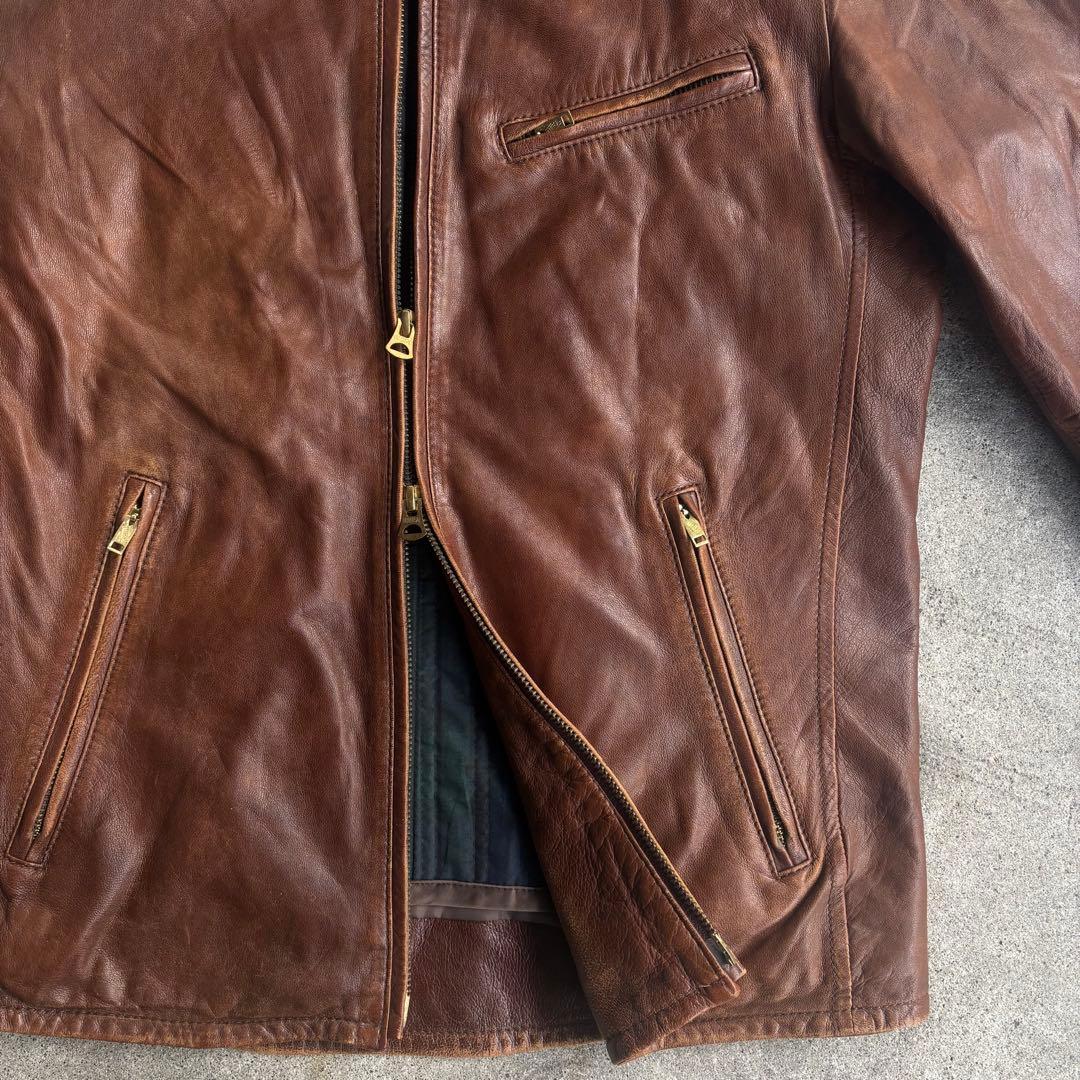 TAKEO KIKUCHI ラムレザー シングルライダースジャケット