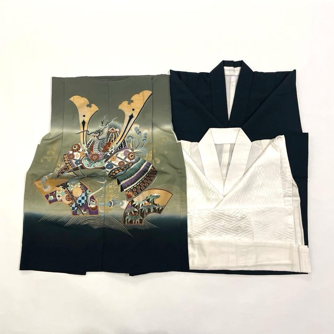 七五三 羽織セット 男の子 羽織 着物 長襦袢 半衿付き 5歳 No.138