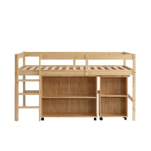 【10cm厚さマットレス付き】システムベッド ロフトベッド 木製 シングル ベッ