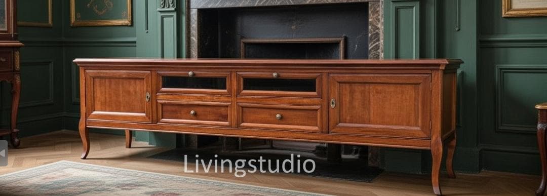 イタリア テレビボード テレビ台 幅202cm クラシック 象嵌 6731N