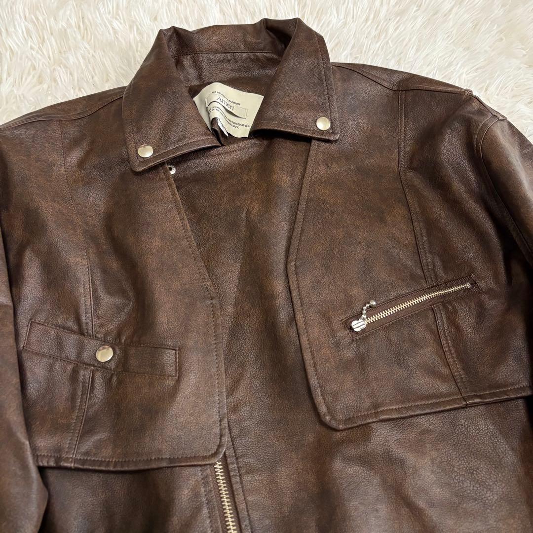 Ameri MANY WAY RIDERS JACKET ブラウン 25aw