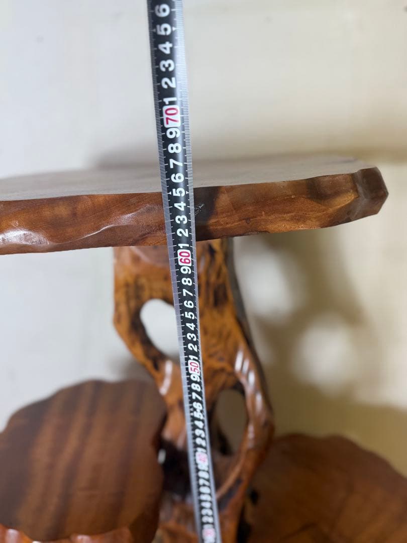 天然木 盆栽台 花台 飾り台3段