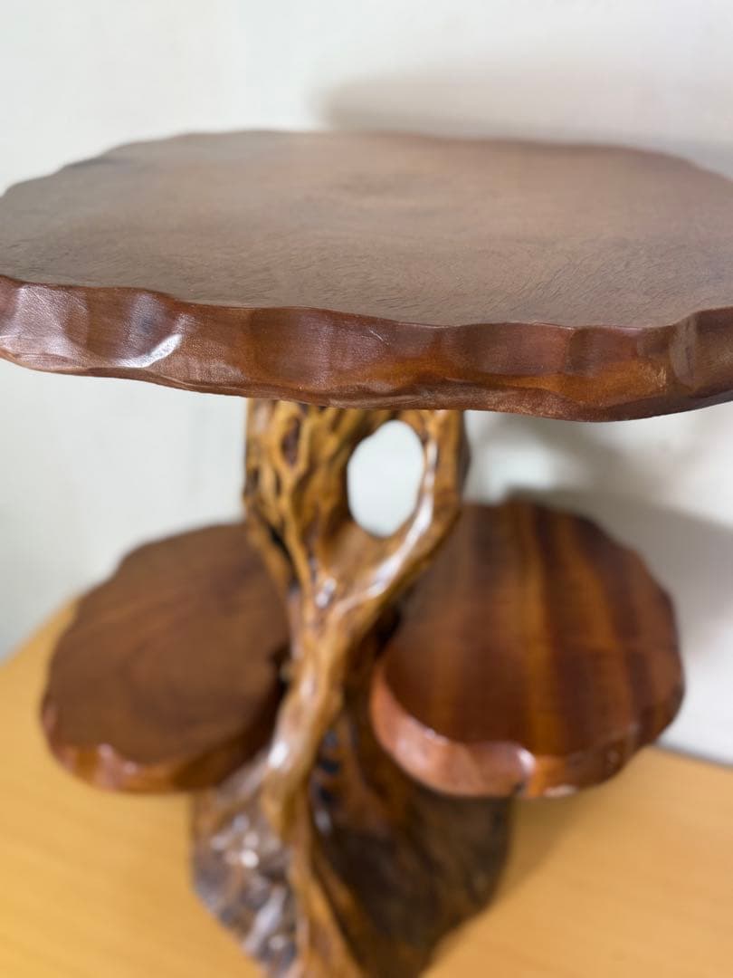 天然木 盆栽台 花台 飾り台3段