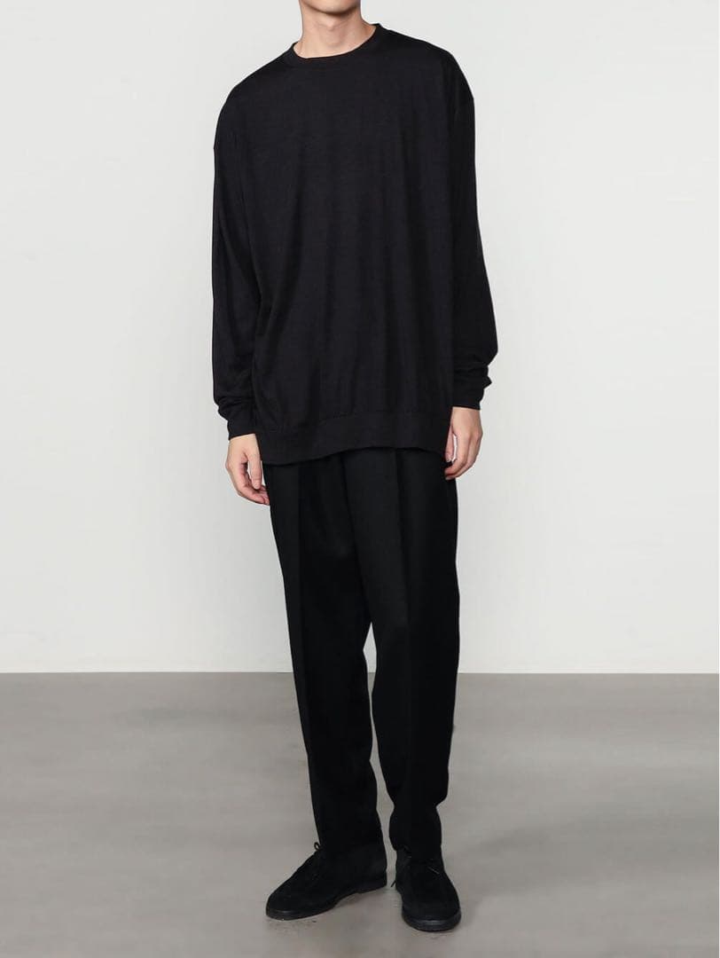 comoli ウール天竺長袖クルーネックtシャツ