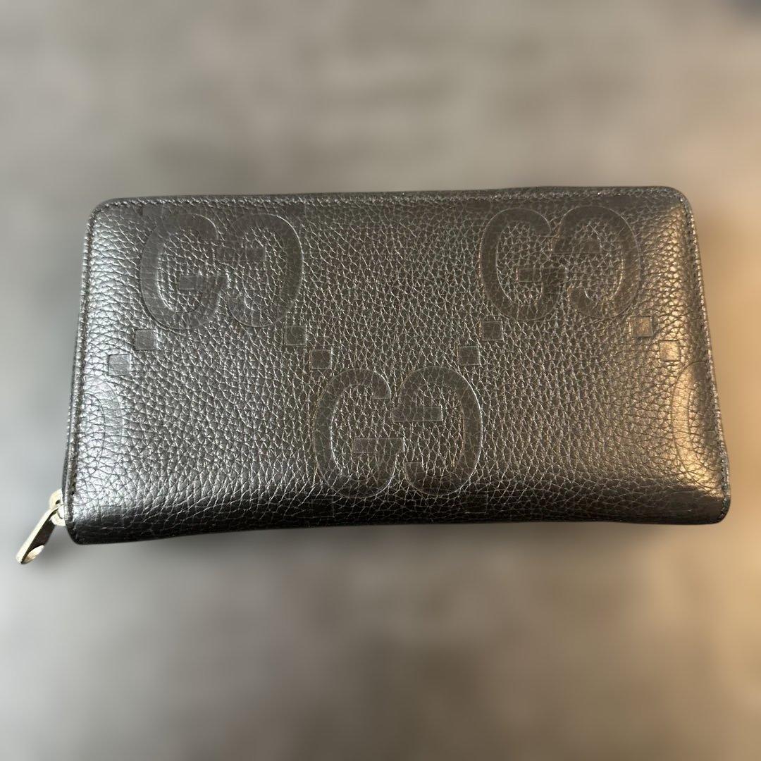 ジ*可様 GUCCI ブラックレザー長財布