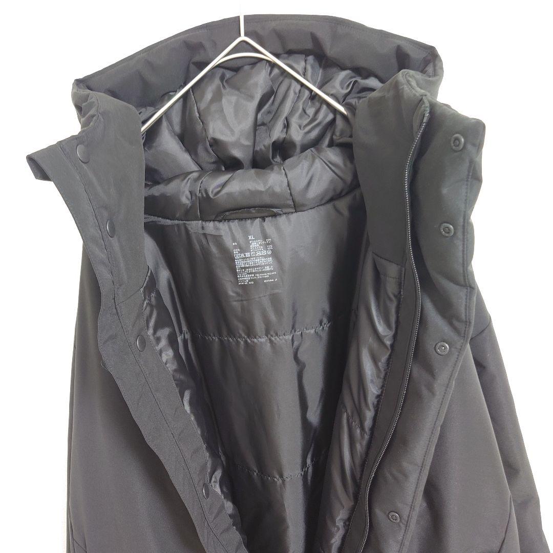 【新品】無印良品 フードジャケットジャンパー XL ブラック メンズ　洗える中綿