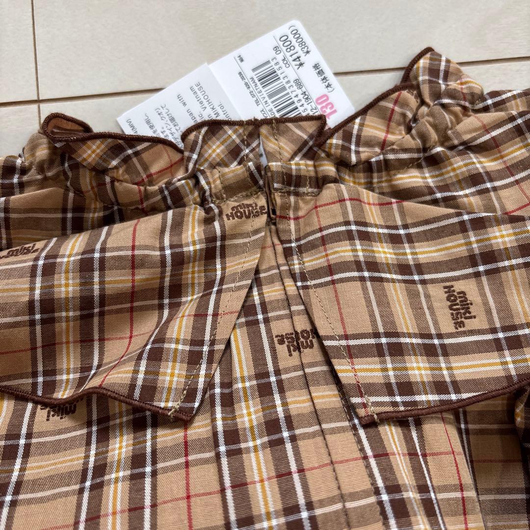 新品タグ付！ミキハウス♡チェック柄ワンピ