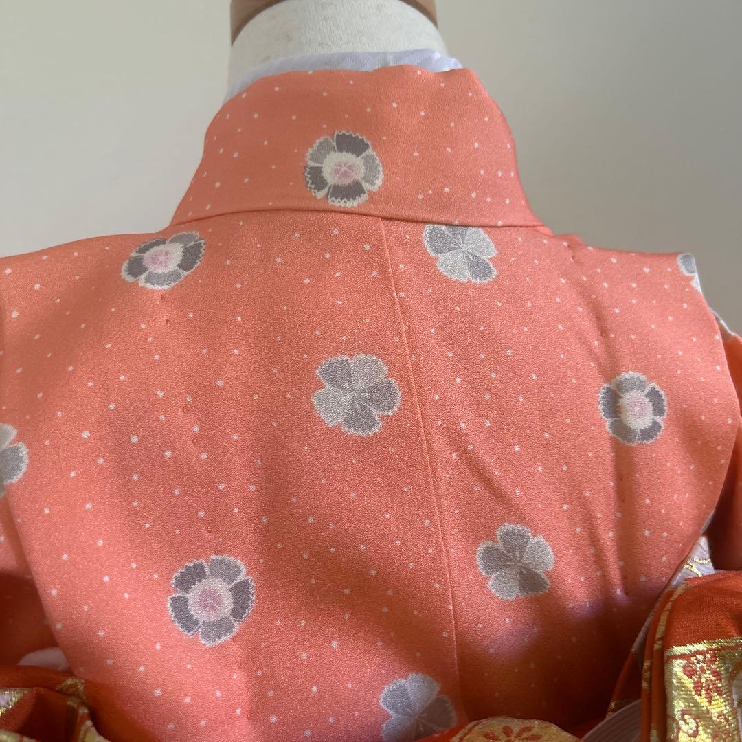 7歳　七五三　正絹着物　アンティーク帯　帯揚げ　帯締め　しごきセット