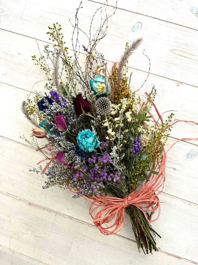 早春のミモザの蕾　ドライフラワースワッグ　花束　ブーケ　インテリア雑貨