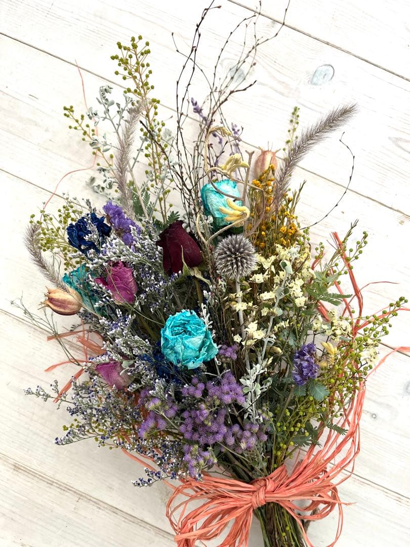 早春のミモザの蕾　ドライフラワースワッグ　花束　ブーケ　インテリア雑貨