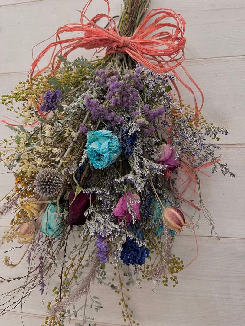 早春のミモザの蕾　ドライフラワースワッグ　花束　ブーケ　インテリア雑貨