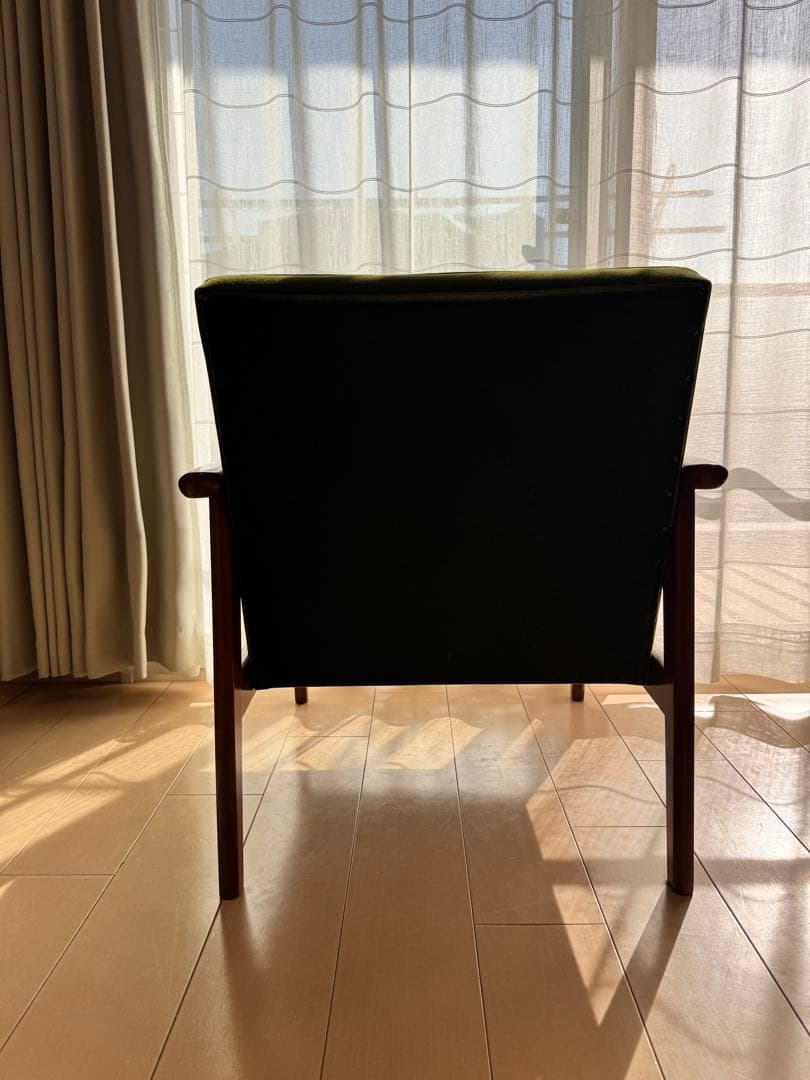 【karimoku】カリモク Kチェア モケットグリーン 1人掛けソファ