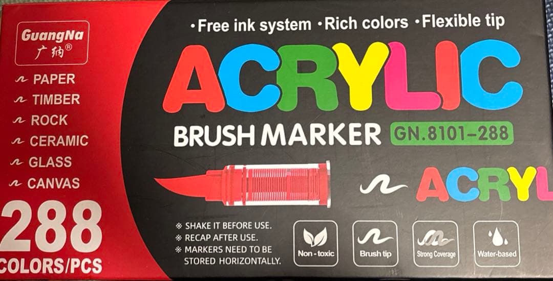 ACRYLIC ブラシマーカーペン 288色 アクリルマーカー GUANGNA
