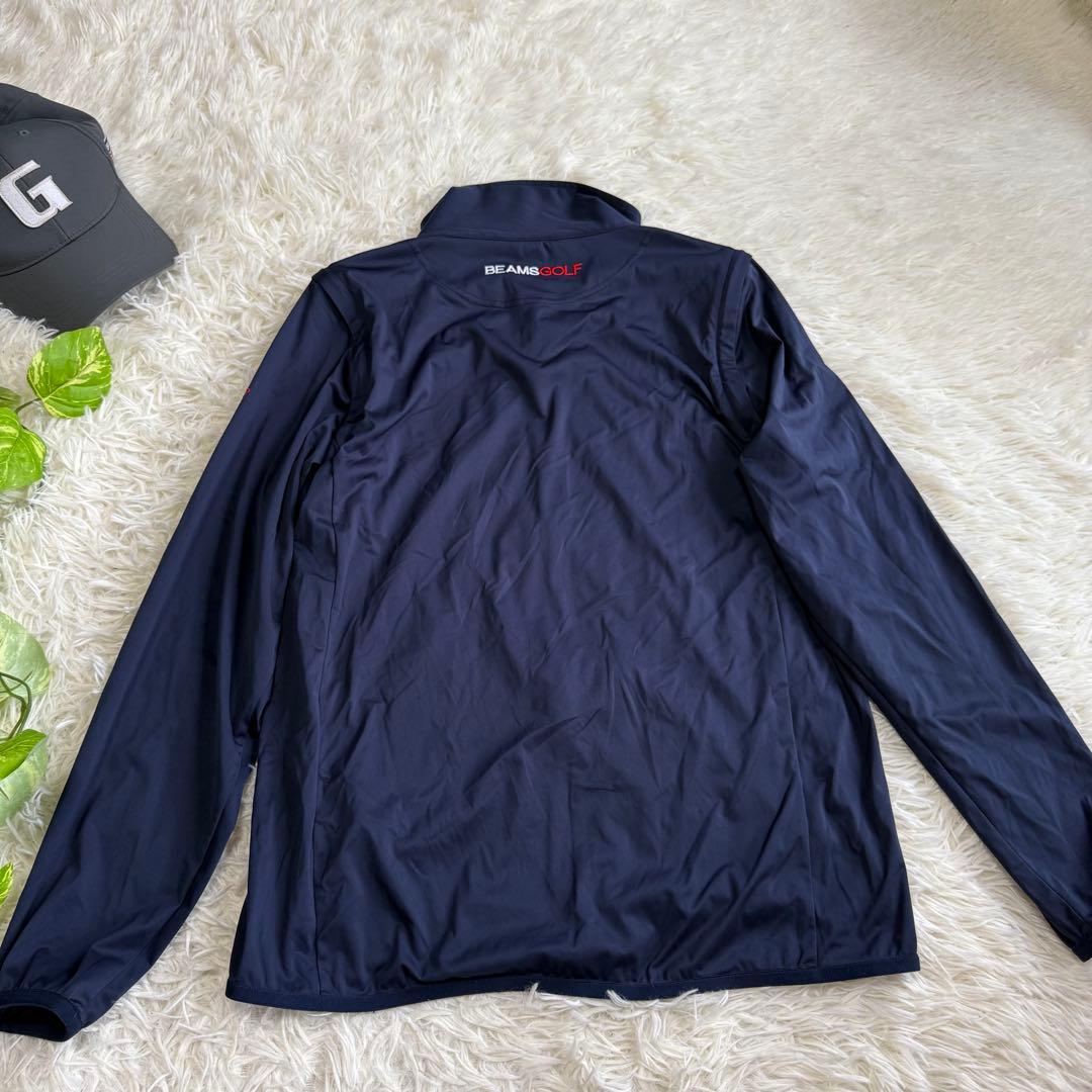 【ビームスゴルフ】美品 ジップジャケット 2way ネイビー Mサイズ メンズ