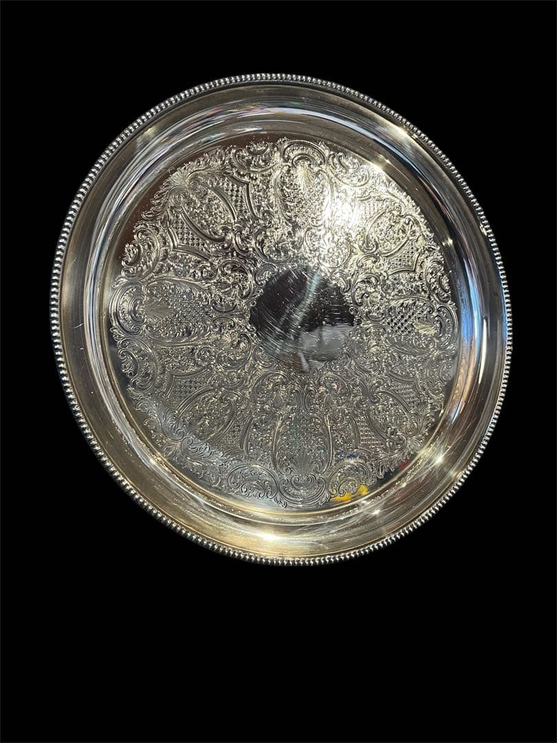 英国製アンティーク/銅&シルバートレイ/Mappin&webb