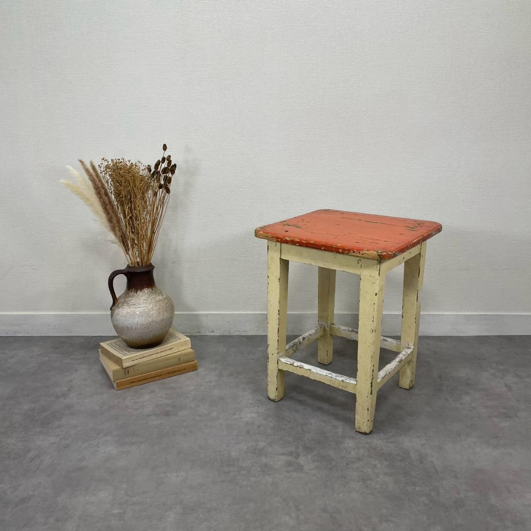 ヴィンテージ シャビー スツール サイドテーブル 飾り台 ビンテージ レトロ