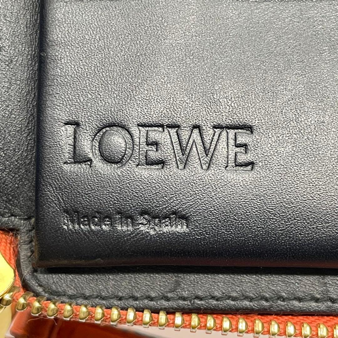 【良品】 LOEWE ロエベ パズル ラウンドファスナー 折り財布 w6