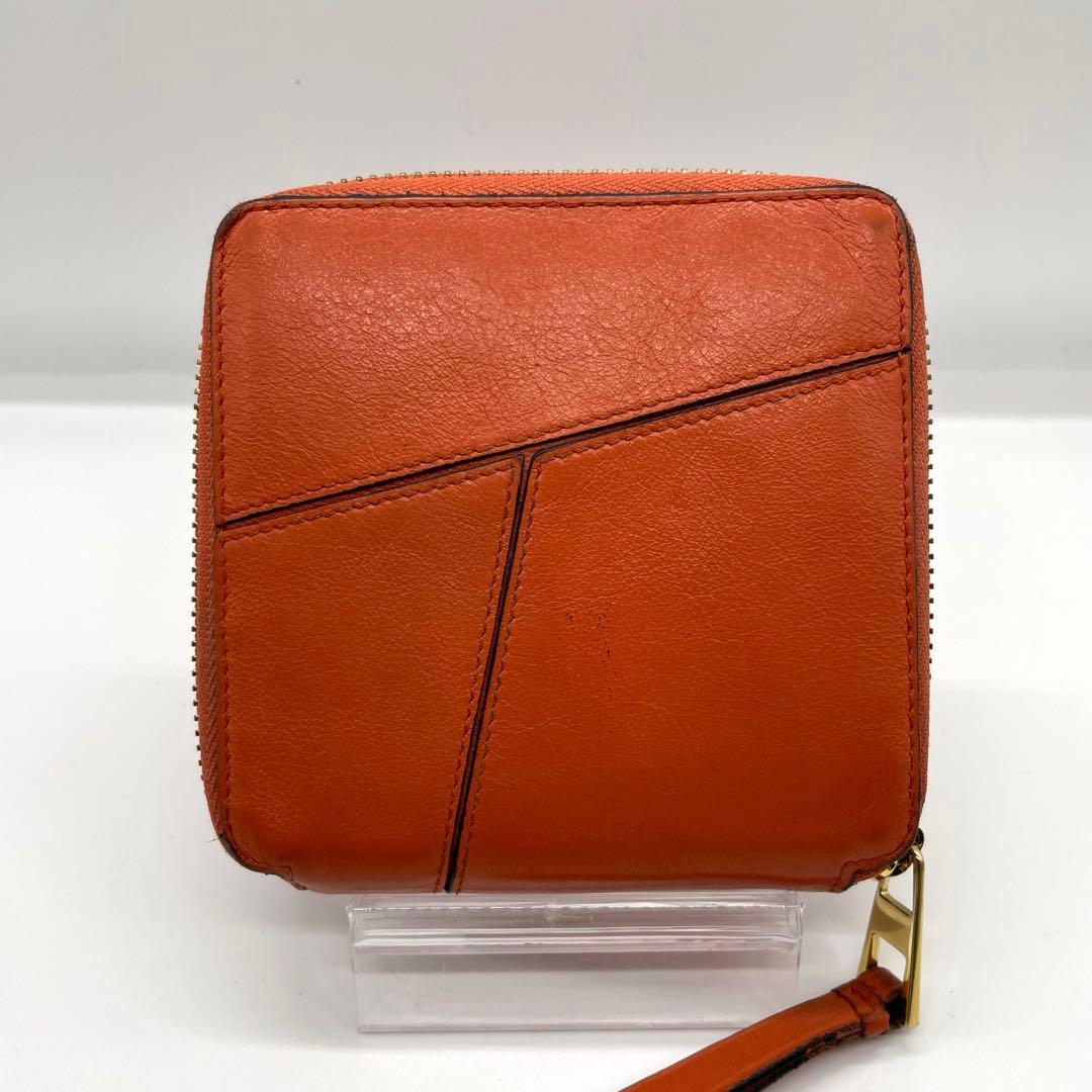 【良品】 LOEWE ロエベ パズル ラウンドファスナー 折り財布 w6