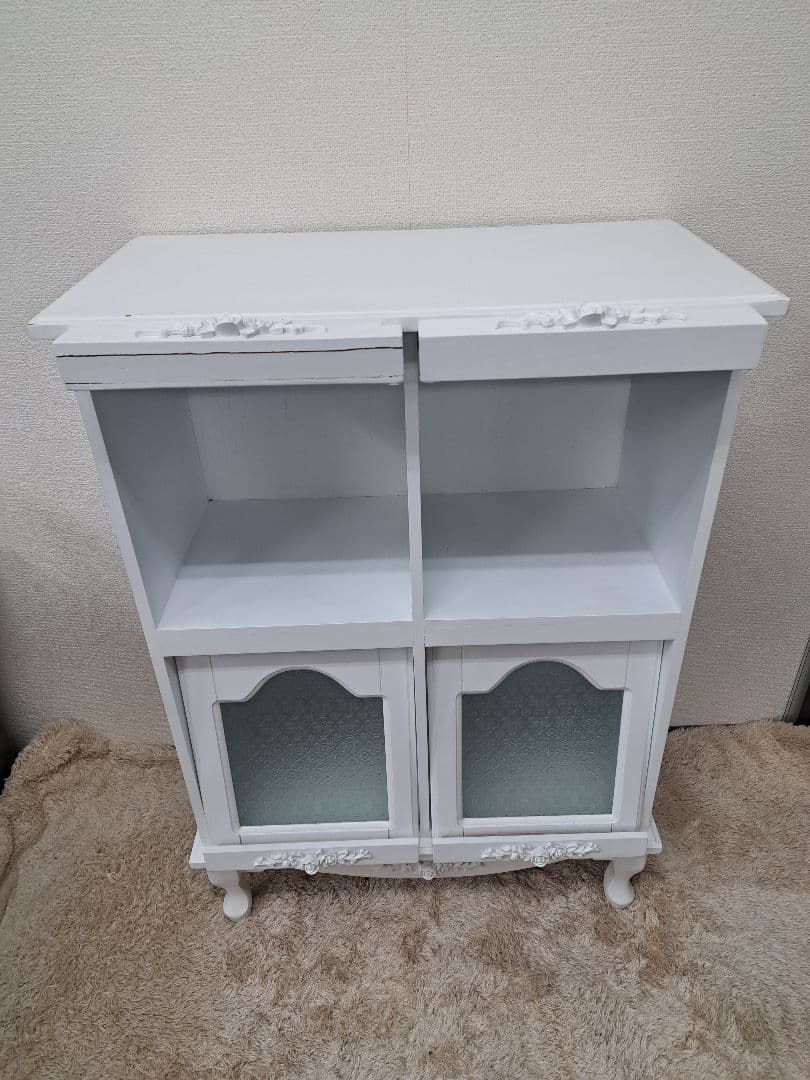 ♡ピュアホワイト　フラップラックアンティーク飾り家具♡