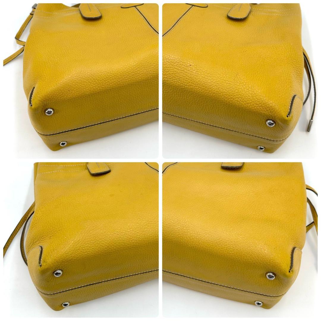 TOD'S トッズ Dバッグ トートバッグ ハンドバッグ イエロー シルバー金具