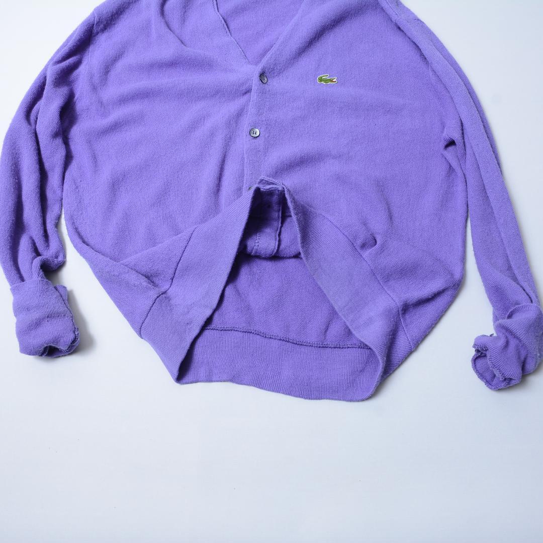 ラコステ　LACOSTE IZOD 80s 紫色 カーディガン US XL