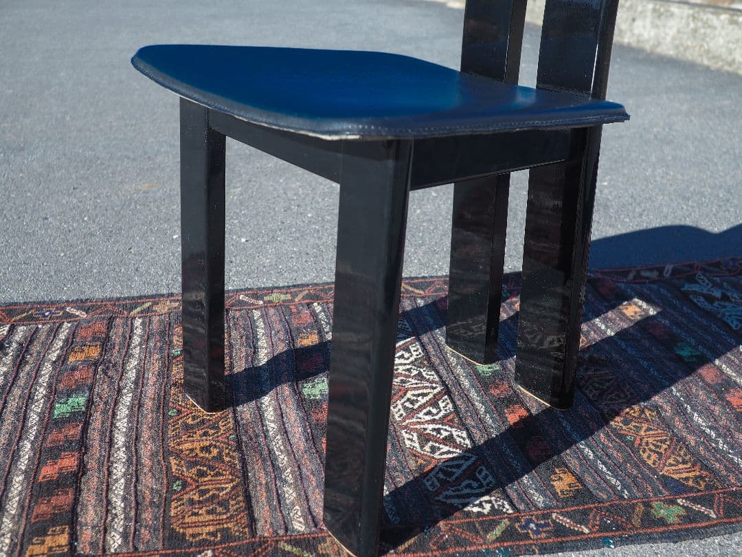 \"IMS SRL\"ブラックレザーハイバックチェア