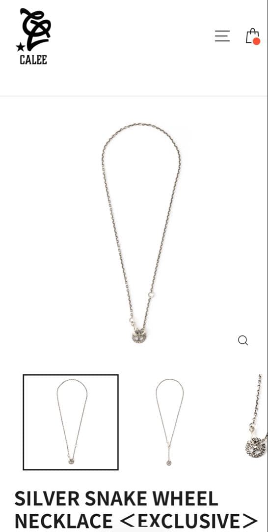 アクセサリー CALEE SILVER SNAKE WHEEL NECKLACE