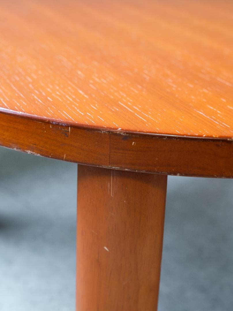 フクダクラフト　90年代 天然木円卓　折りたたみ　モダン ラウンド ローテーブル