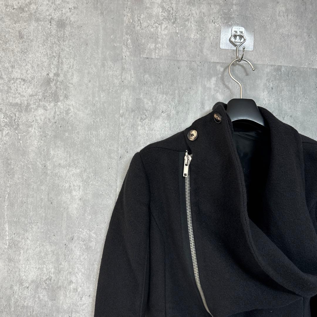 Rick Owens 斜めジップ ウール ライダースジャケット