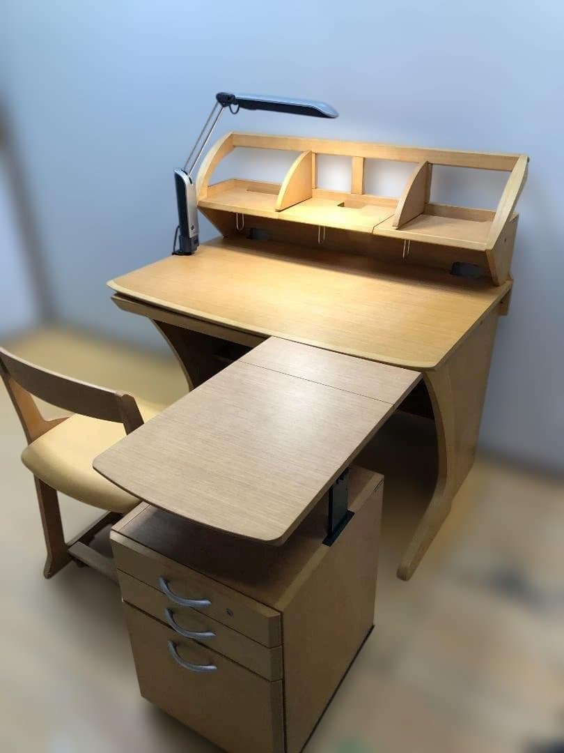 ②袖机　送料無料 カリモク 学習机4点セット ナチュラル 勉強机　88321