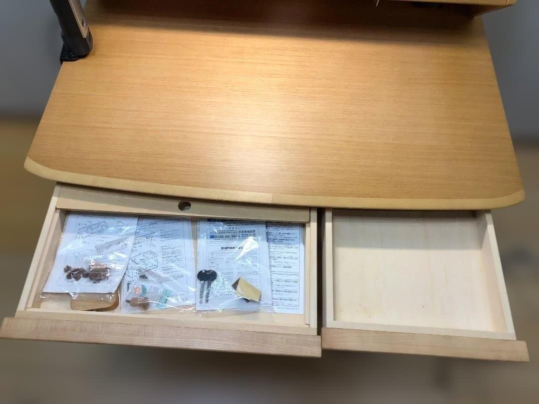 ②袖机　送料無料 カリモク 学習机4点セット ナチュラル 勉強机　88321