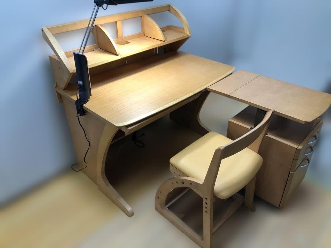 ②袖机　送料無料 カリモク 学習机4点セット ナチュラル 勉強机　88321