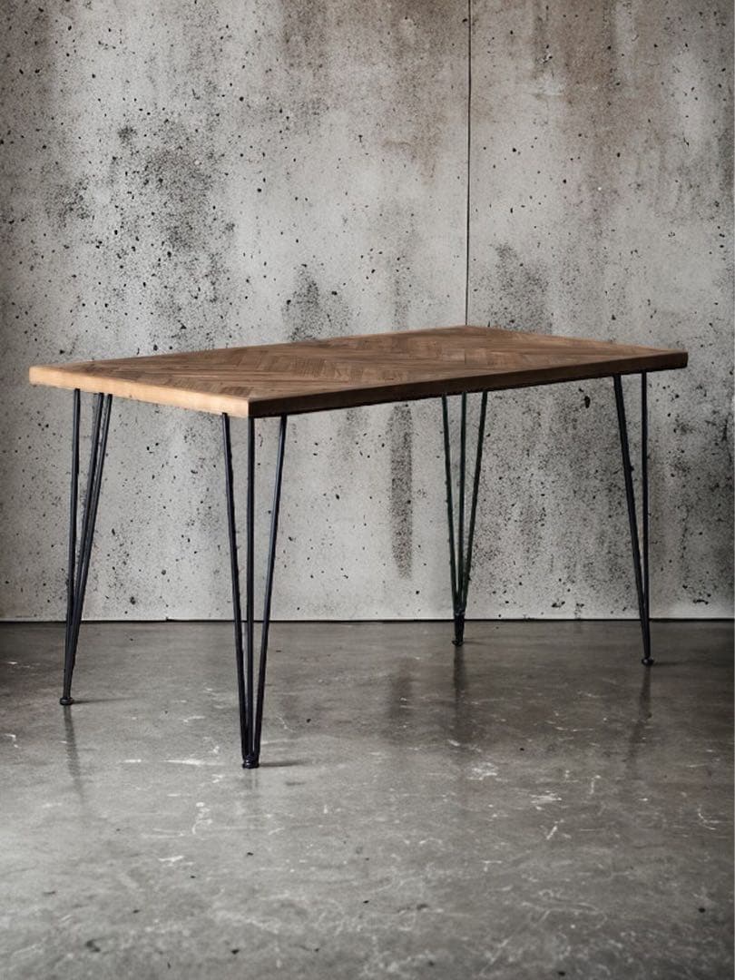 【ブルックリン家具】古材 ×ブラックスチール ダイニングテーブル130×70cm