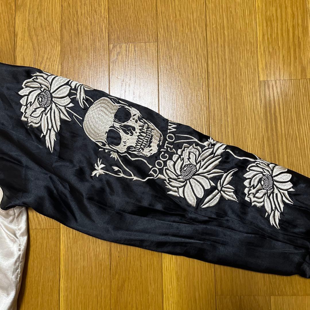 DOG TOWN スカジャン 龍と虎刺繍と髑髏(黒龍)