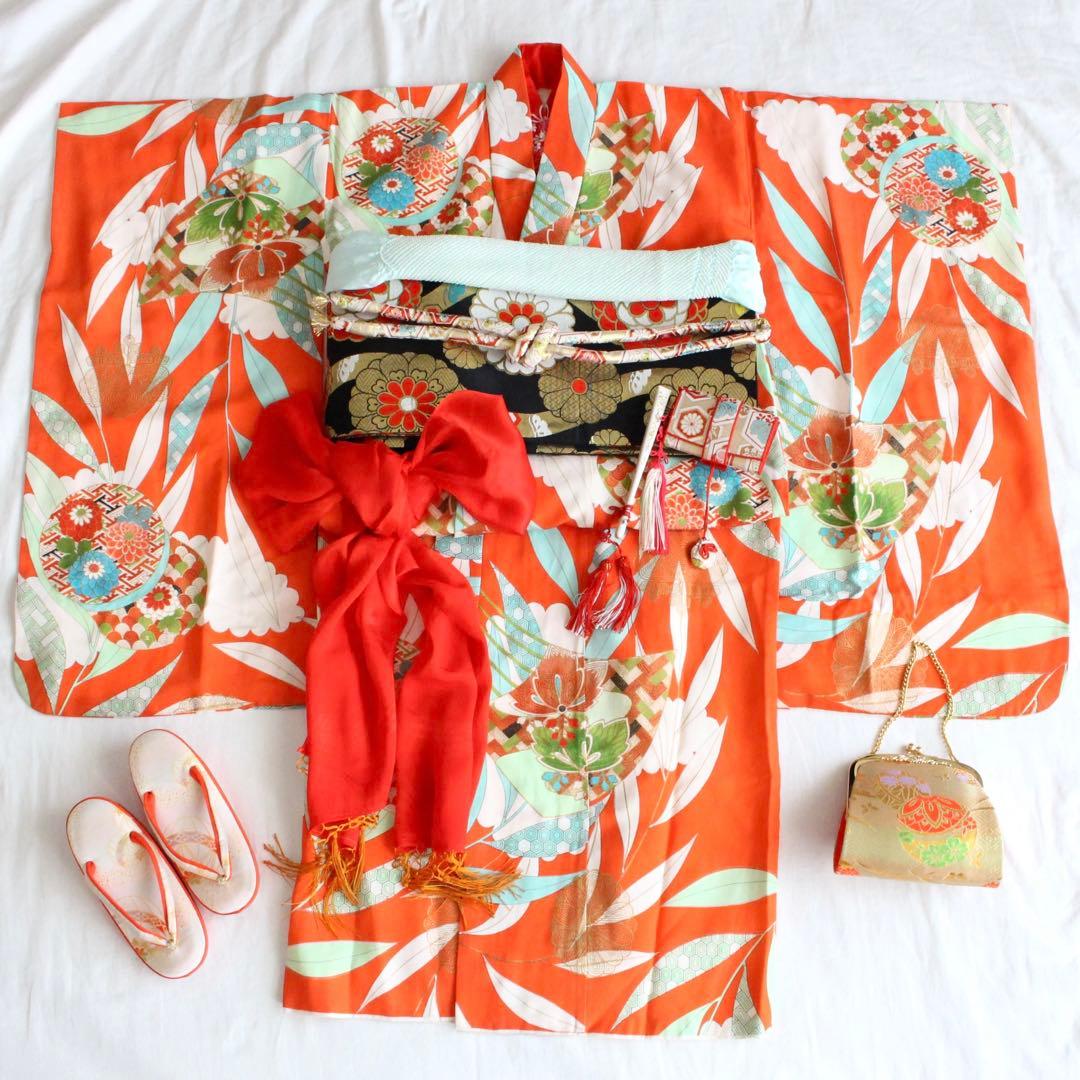 七五三 5歳 7歳 女の子 子供 着物 帯 セット