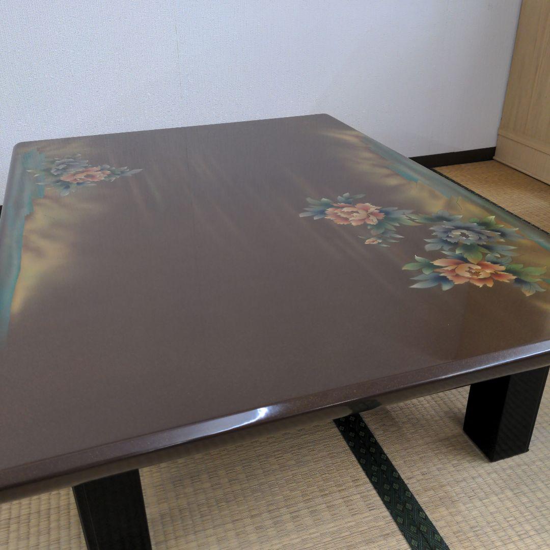 未使用 送料込み 座卓 ローテーブル ブラウン フラワー