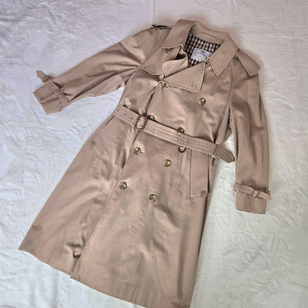 Aquascutum ベージュ トレンチコート L　メンズ　美品　ビジネス　高級
