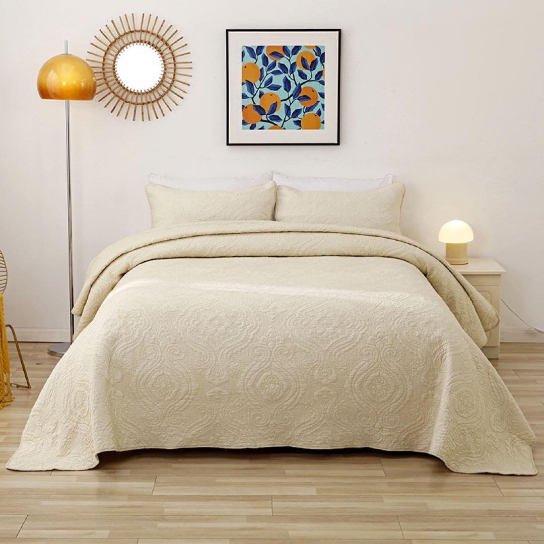 キルトベッドカバー3点セット綿マルチカバー キルティング 283A