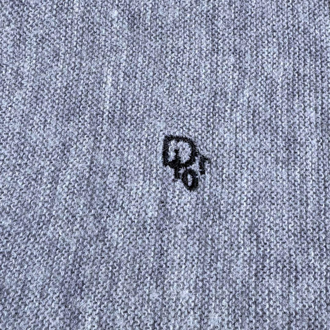 90s Dior ロゴ刺繍 アクリル カーディガン XL グレー