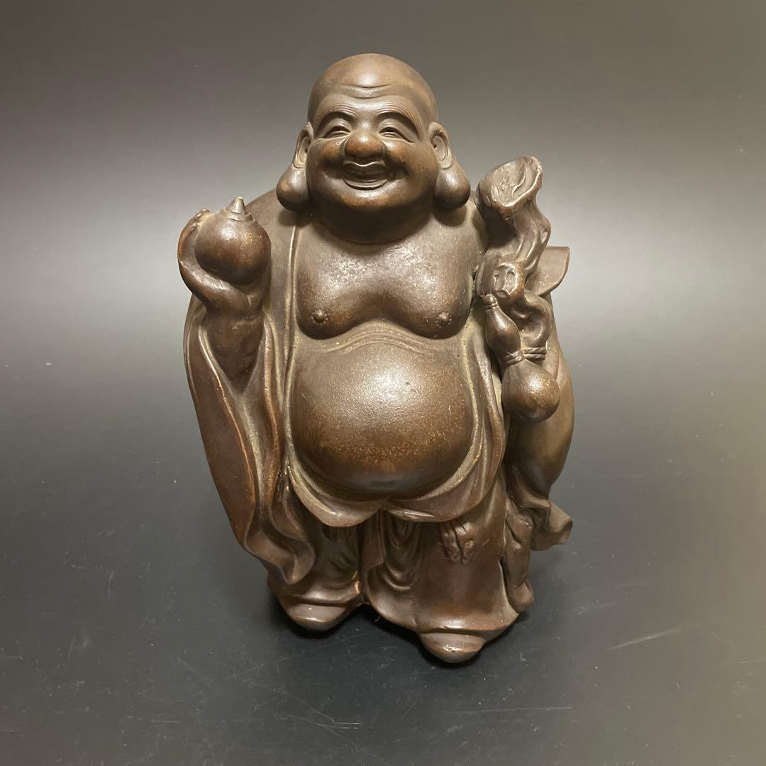 時代物　備前焼　特大　布袋様　友敬作　七福神