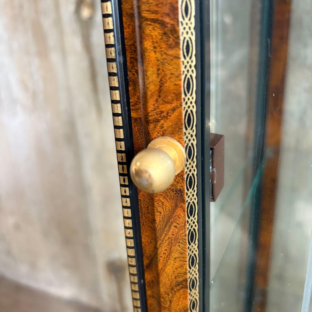 イタリア製　大理石トップ　4面ガラス　キュリオケース　コレクションケース　飾り棚